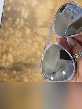 Blenders - Clear Frame Aviator Sunglasses with Chrome Lenses
